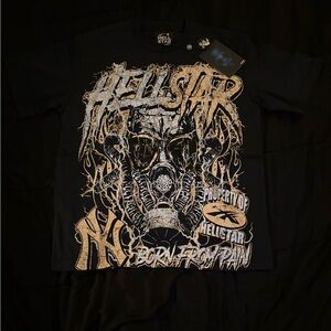 Hellstar Graphic T-Shirt in Black and Tan